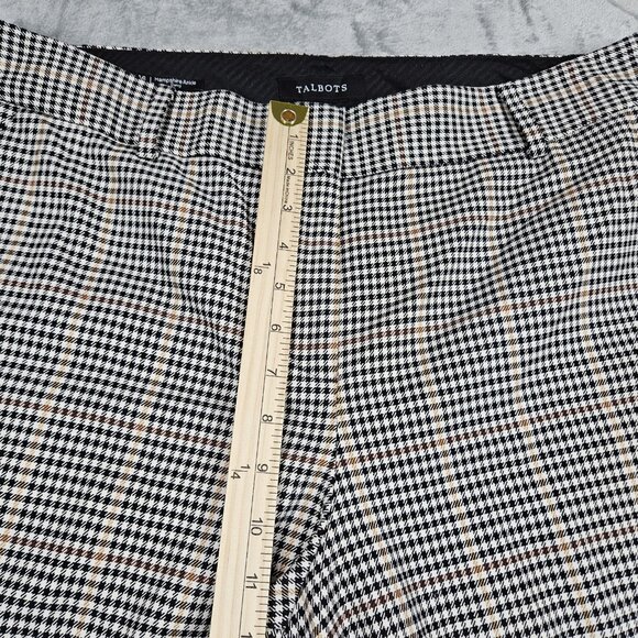 Talbots Pants Womens 16 Black Colton Check Hampshire Ankle Curvy Straight Leg - Picture 7 of 8